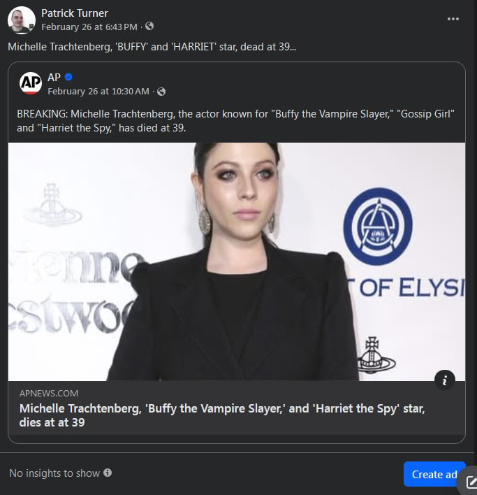 Michelle Trachtenberg, 'BUFFY' and 'HARRIET' star, dead at 39...